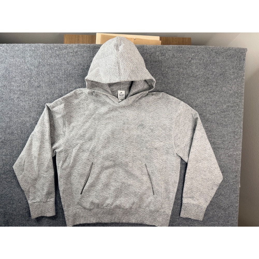 Nike Tech Pack Therma-FIT ADV Hoodie Mens Medium Grey Textured Fleece Pullover